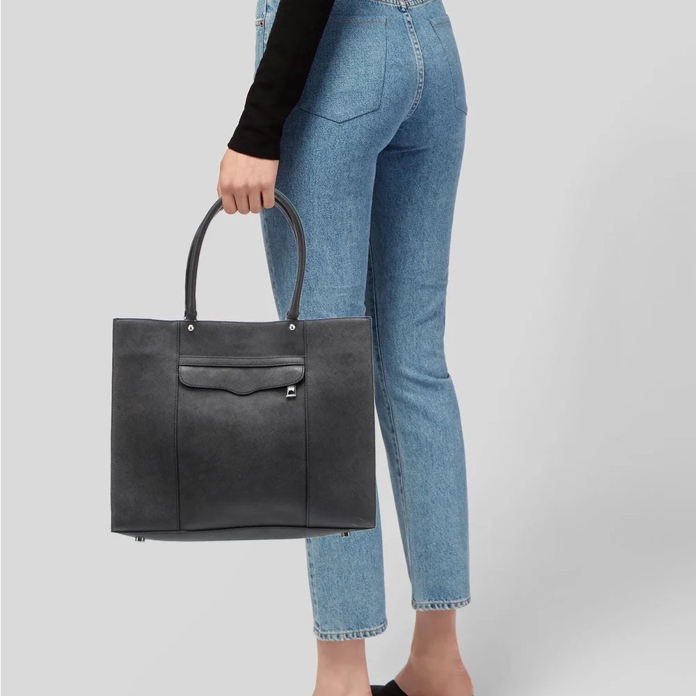 Rebecca Minkoff Black Leather Tote with Gold Hardware